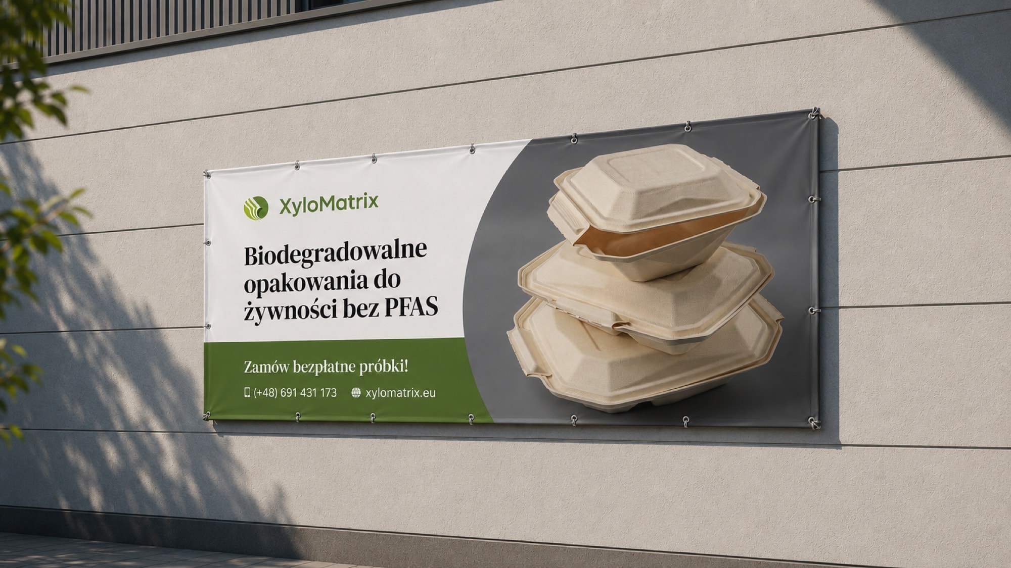 Wizualizacja baneru wielkoformatowego XyloMatrix na targach